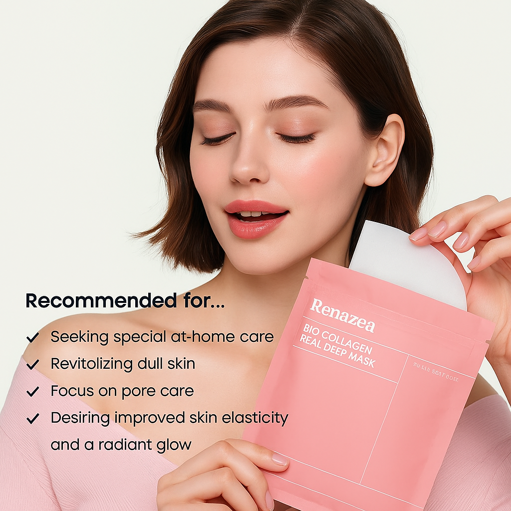 Mascarilla de hidrogel coreana con biocolágeno – Paquete de 5